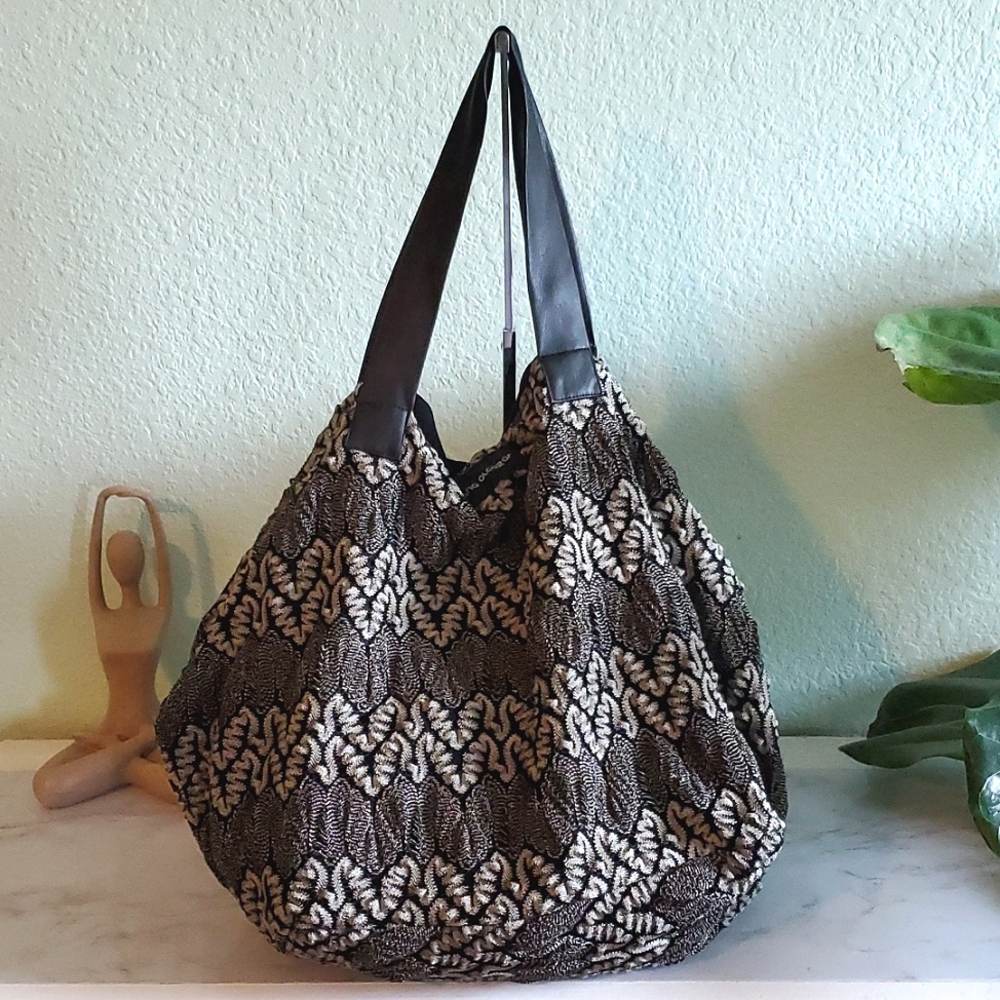 Ana Alcazar knit pattern large tote bag